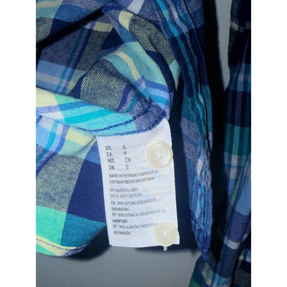 American Eagle Outfitters Youth Small Classic Fit Plaid Button Down - Picture 5 of 7